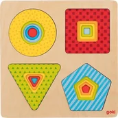 Układanki dla dzieci - Goki puzzle warstwowe geometryczne 57705 - miniaturka - grafika 1