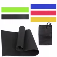 Maty do ćwiczeń - Mata 180x62 cm do ćwiczeń z pokrowcem + Zestaw 5 taśm do ćwiczeń - miniaturka - grafika 1