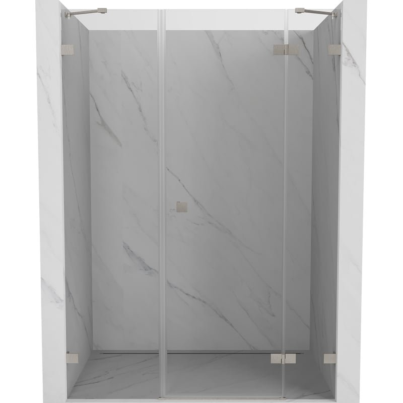 Mexen Lunar drzwi prysznicowe uchylne prawe 155 cm, transparent, nikiel szczotkowany - 834S-155-050-97-00-P