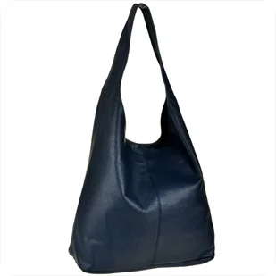 Torebka worek skórzana granat shopper - Plecaki worki - miniaturka - grafika 1