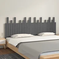 Inne meble do sypialni - Wezgłowie łóżka, szare, 204x3x80 cm, lite drewno sosnowe Lumarko - miniaturka - grafika 1