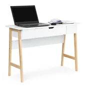 Biurka dla dzieci - ModernHome Biurko, stolik do pokoju, białe, 107 cm - miniaturka - grafika 1