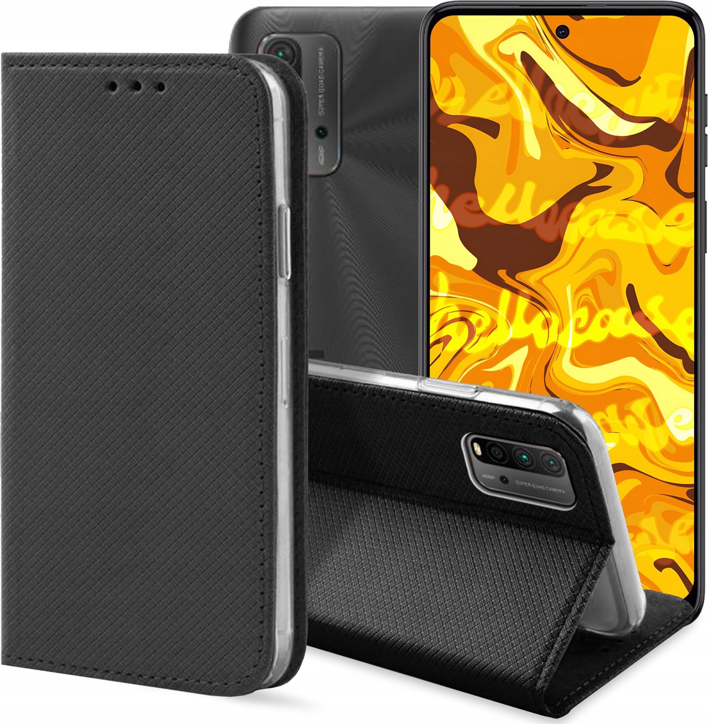 Hello Case ETUI Z KLAPKĄ DO MOTOROLA MOTO G54 5G CZARNE ZAMYKANE MAGNETYCZNE KABURA