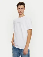 Koszulki męskie - Calvin Klein Jeans T-Shirt Minimal Logo J30J327075 Biały Regular Fit - miniaturka - grafika 1