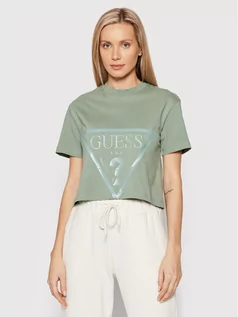 Koszulki i topy damskie - Guess T-Shirt V2RI00 K8HM0 Zielony Relaxed Fit - grafika 1