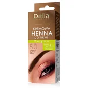 Akcesoria i kosmetyki do stylizacji brwi - DELIA Henna w kremie do brwi 5.0 Jasny Brąz 15ml - miniaturka - grafika 1