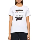 Koszulki i topy damskie - Koszulka damska Diesel Sily biały t-shirt-S - miniaturka - grafika 1