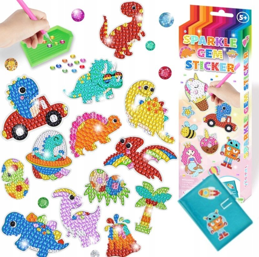 NAKLEJKI haft diamentowy DINOZAURY mozaika