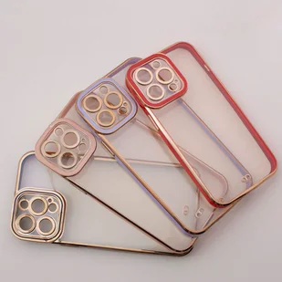 Fashion Case etui do iPhone 12 Pro żelowy pokrowiec ze złotą ramką biały - Etui i futerały do telefonów - miniaturka - grafika 7