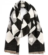 Apaszki i szaliki damskie - Ciepły szal szalik mix wzorów serca elegancki 180 x 70 cm - miniaturka - grafika 1