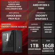Zestawy komputerowe - Komputer MAD DOG ENDORFY300AIR-A03DB16 R5-5500 16GB RAM 1TB SSD Radeon RX6600 - miniaturka - grafika 1
