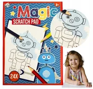 Kolorowanki, wyklejanki - Cyber Roboty. Magiczny blok. Kolorowanka 24 arkusze - miniaturka - grafika 1