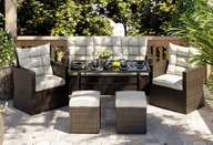 Meble ogrodowe - MEBLE OGRODOWE DLA 7 OSÓB RATTAN 1090 BRĄZ - miniaturka - grafika 1