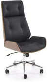 Fotele i krzesła biurowe - Fotel biurowy WEBSTER czarny/orzechowy HALMAR - miniaturka - grafika 1