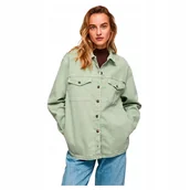 Kurtki damskie - Pepe Jeans Kurtka Koszulowa Zielona Guziki M P9g - miniaturka - grafika 1
