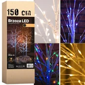 Ozdoby bożonarodzeniowe - BRZOZA LED DRZEWKO ŚWIĄTECZNE DEKORACJA BOŻE NARODZENIE 150 CM 72 DIODY Zimna - miniaturka - grafika 1