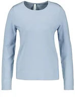 Swetry damskie - Gerry Weber Damski sweter z długim rękawem z cienkiej dzianiny, z długim rękawem, okrągły dekolt, jednokolorowy, niebieski (Powder Blue), 36 - miniaturka - grafika 1
