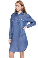 Sukienki - Lee, Koszula męska, Shirt Dress Bleached Denim L50Ukres, rozmiar XS - miniaturka - grafika 1
