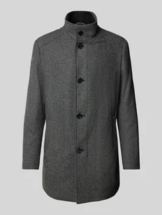 Krótki płaszcz z mieszanki wełny lana ze stójką - Płaszcze męskie - miniaturka - grafika 1