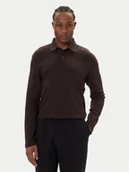 Koszulki męskie - Calvin Klein Polo LV040EM909 Brązowy Regular Fit - miniaturka - grafika 1