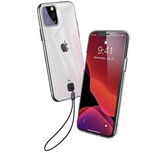 Baseus Transparent Key usztywnione etui z żelową ramką iPhone 11 Pro Max czarny (WIAPIPH65S-QA01) WIAPIPH65S-QA01 - Etui i futerały do telefonów - miniaturka - grafika 1