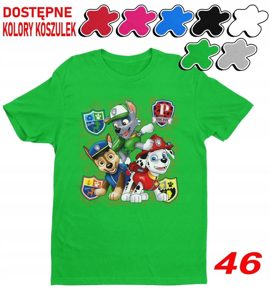 Dziecięca Koszulka Z Nadrukiem Psi Patrol Duży Wybór -L 146-152