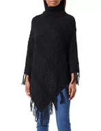Kurtki damskie - Vila Vichinti New Rollneck Knit Poncho/SU, czarny, rozmiar uniwersalny - miniaturka - grafika 1