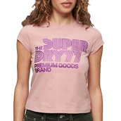 Koszulki i topy damskie - Superdry Retro Glitter Logo Cap Koszulka z krótkim rękawem - miniaturka - grafika 1