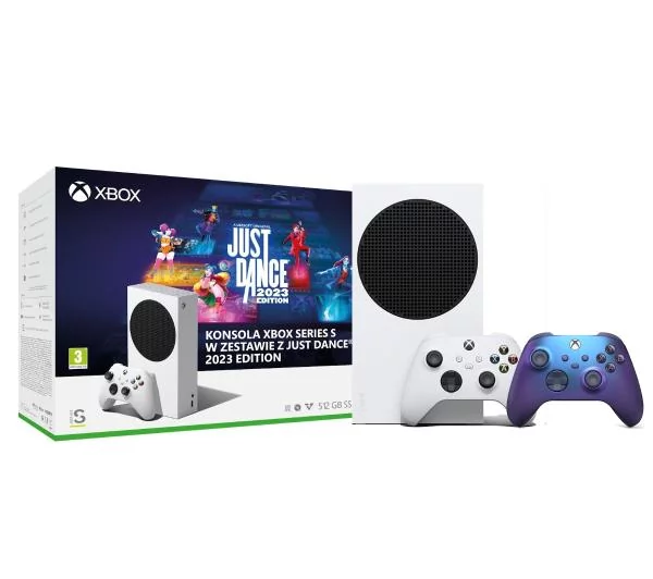 Xbox Series S 512GB + dodatkowy pad (stellar shift) + Just Dance 2023