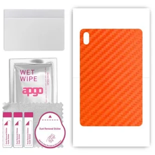 folia naklejka skórka strukturalna na TYŁ do Huawei MatePad Air - Carbon Pomarańczowy - apgo SKINS - Akcesoria do tabletów i e-booków - miniaturka - grafika 1