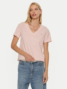 Tommy Hilfiger T-Shirt WW0WW44177 Różowy Regular Fit - Koszulki i topy damskie - miniaturka - grafika 1