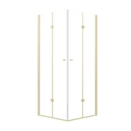 Kabiny prysznicowe - Kabina prysznicowa MAUNA kwadratowa 100x100cm składana złota SEVANTE - miniaturka - grafika 1