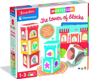 Clementoni TOY CUBE TOWER MONTESSORI 50934 - Zabawki interaktywne dla dzieci - miniaturka - grafika 1