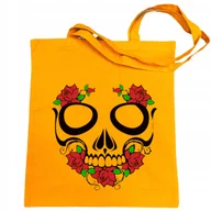 Torby i wózki na zakupy - Torba na zakupy nadruk Czaszka z Różami - miniaturka - grafika 1