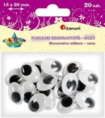 Dekoratorstwo - Titanum Elementy dekoracyjne oczka samoprzylepne 15x20mm 20szt TITANUM - miniaturka - grafika 1