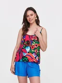 Koszulki i topy damskie - Top z kolorowym printem na ramiączkach - miniaturka - grafika 1