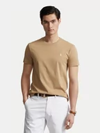 Koszulki męskie - Polo Ralph Lauren T-Shirt 710671438329 Beżowy Custom Slim Fit - miniaturka - grafika 1