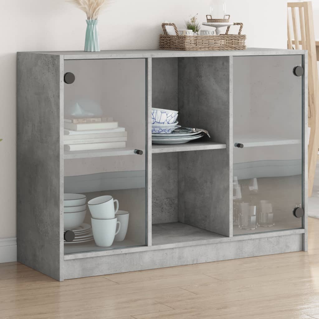 vidaXL Szafka, szarość betonu, 102x37x75,5 cm, materiał drewnopochodny