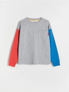 Reserved - Bawełniany longsleeve - jasnoszary - Bluzki dla chłopców - miniaturka - grafika 1