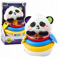 Gryzaki dla dzieci - Zabawka Sensoryczna Tumbler Panda Piramidka Bujana Gryzaki Grzechotka - miniaturka - grafika 1