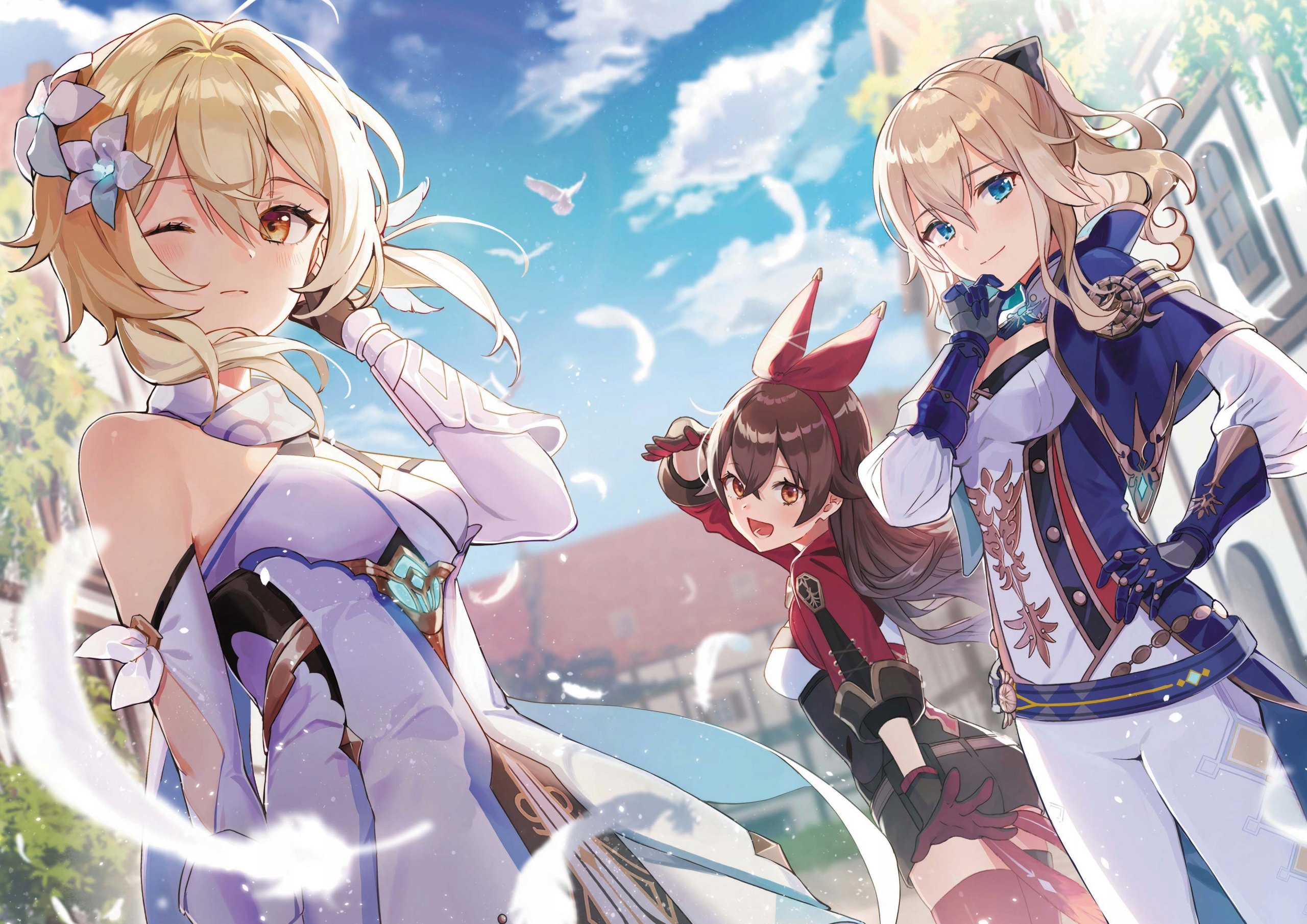 Plakat A1 Genshin Impact Anime Lumine Amber Jean