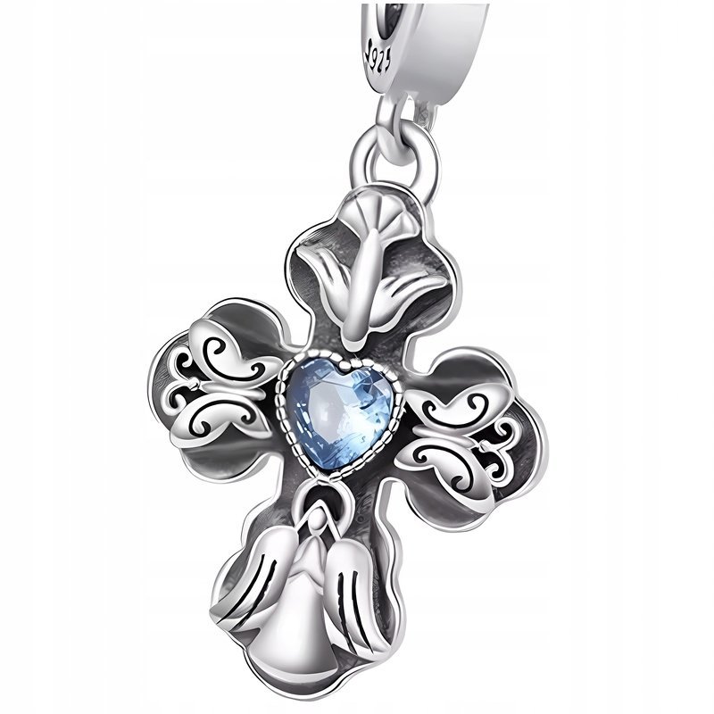 Trusky Charms Zawieszka Charms Krzyż z Sercem Charmsy Trusky
