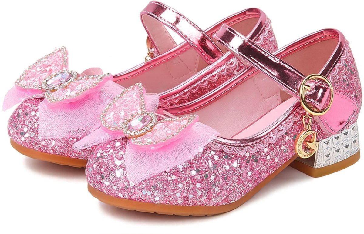Błyszczące Pantofelki Balerinki Buciki Wizytowe Dla Dziewczynki R.32 Różowe