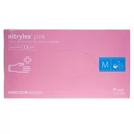 Akcesoria medyczne - Mercator Medical Mercator Rękawiczki diagnostyczne nitrylex pink M - 100 sztuk RD30144003 - miniaturka - grafika 1