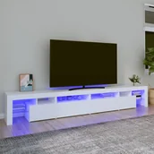 Szafki RTV - Lumarko Szafka pod TV z oświetleniem LED, biała 280x36,5x40 cm - miniaturka - grafika 1