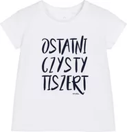 Bluzki dla dziewczynek - T-shirt z krótkim rękawem dla dziewczynki, z napisem ostatni czysty tiszert, biały 3-8 lat - miniaturka - grafika 1