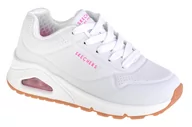 Buty dla dziewczynek - Skechers Uno Stand On Air 310024L-WHP dziewczęce sneakersy białe - miniaturka - grafika 1
