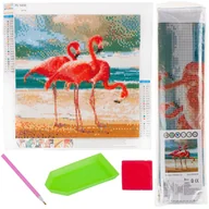 Zabawki kreatywne - Haft Diamentowy Flamingi Malowanie Diamentami 3D - miniaturka - grafika 1