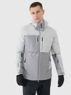 Kurtki męskie - 4F Kurtka narciarska z wypełnieniem Primaloft i membraną Pertex 20000/20000 męska - szara XXL - miniaturka - grafika 1