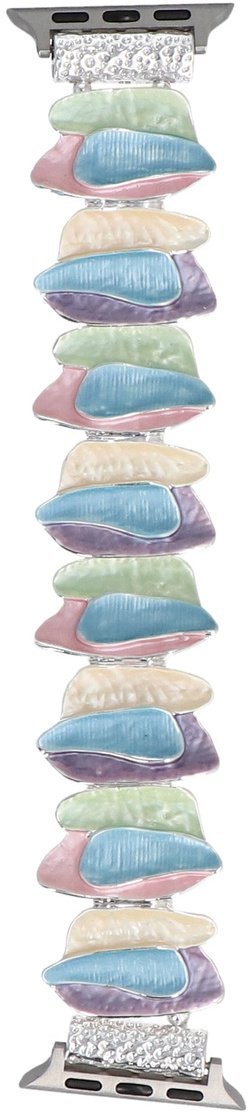 GlacierX bransoleta do smartwatcha Gleam Cascade Stretch Bracelet Sweet Candy do Apple Watch 38/40/41mm Srebrno-Pastelowa